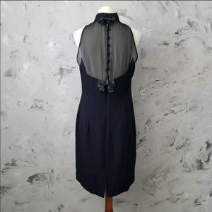 DONNA RICCO Black Sleeveless Sheath Evening Dress